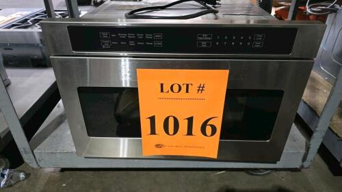 Thor Kitchen TMD2401 microwave oven, 950W power output, 2.0 cubic feet capacity, 120V, 10 power levels, stainless steel, 24&rdquo;x19.1&rdquo;x13.4&rdquo;, 47 lbs, LED display, touchpad controls, manufactured July 2022, serial: TMD240122070749