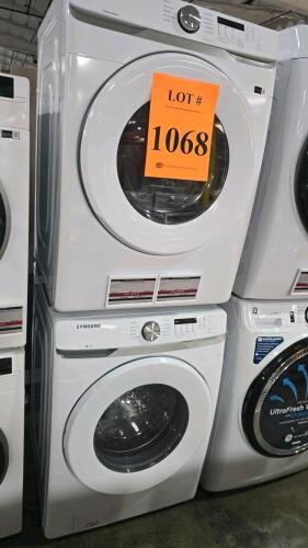 Samsung Washer WF45T6000AW and Gas Dryer DVG45T6000W Set, featuring 4.5 cu. ft. washer capacity and 7.5 cu. ft. dryer capacity, Vibration Reduction Technology+, Self Clean+, Sensor Dry, Interior Drum Light, 1,200 RPM washer spin speed, 20,000 BTU dryer he
