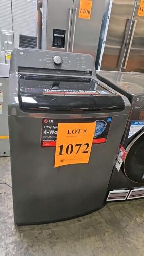 LG WT6105CM 4.1 cu. ft. Top Load Washer with 4-Way Agitator and TurboDrum Technology, featuring Deep Fill Option, SlamProof&reg; Glass Lid, True Balance&reg; Anti-Vibration System, Smart Diagnosis&trade;, NeveRust&reg; Stainless Steel Drum, 8 wash cycles, 800 RPM max spin 