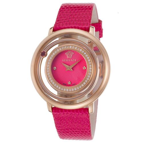 VERSACE, WOMEN'S VENUS DIAMONDS PINK GENUINE LIZARD PINK DIAL ROSE-TONE SS WATCH, VERSACE-VFH15-0014 (IN ORIGINAL BOX) - MSRP: $3650 US (COMBINATION OF BULK AND BOXED)