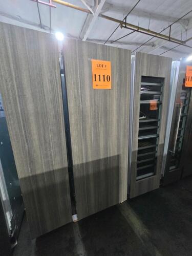 Thermador panel-ready kitchen set featuring the T30IR905SP built-in refrigerator, T18IF905SP built-in freezer, and 24-inch T24IW905SP wine cooler, 476L fridge capacity, 244L freezer capacity, 91-bottle wine storage, dual-zone cooler, right hinge swing, en