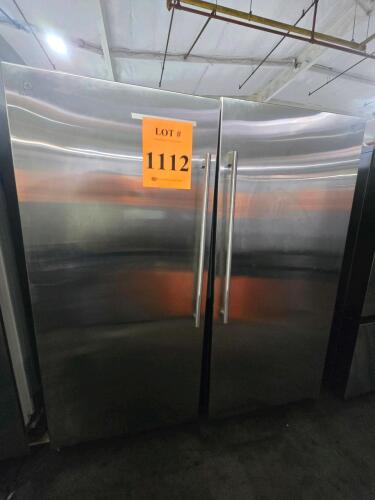 SET OF 2, Electrolux EI33AR80WS2 &amp; EI33AF80WS3 37.8 Cu. Ft. Stainless Steel Refrigerator &amp; Freezer Columns, built-in column units with right and left swinging doors. Features include internal filtered water dispenser in refrigerator, factory-insta
