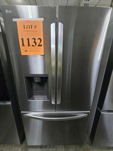 LG LRFXS3106S 31 cu ft Stainless Steel French Door Refrigerator with Wi-Fi connectivity, 35.75" wide, 70.25" high, 34.38" deep, R600a refrigerant, Energy Star certified, external water and ice dispenser, ThinQ smart features, serial number: 309KRFNNX475. 