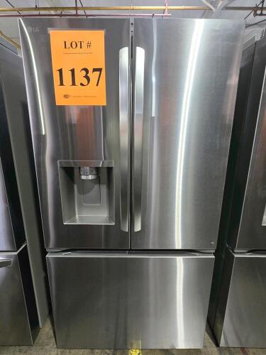 LG LRRXC2606S 25.6 cu. ft. Counter-Depth Max 4-door French door refrigerator with WiFi, dual ice maker, internal water dispenser, PrintProof stainless finish, 35 3/4" W x 70 1/4" H x 31 5/8" D, R600a refrigerant, 632 kWh/year, ENERGY STAR&reg; certified, Door