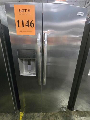Electrolux GRSC2352AF0 22.3 cu ft Side-by-Side Refrigerator, stainless finish, automatic defrost, 3.30 Amps, 115V, 60Hz, optional ice maker, water dispenser, R600a refrigerant, 70 x 36 x 33 in, made in Mexico, serial: 4A13702921 $1850