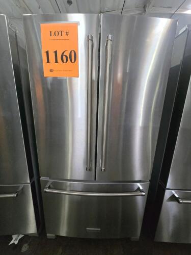KitchenAid KRFC136RPS00 20 cu. ft. Counter-Depth French Door Refrigerator, featuring an interior water dispenser, wood-look nesting shelf, full-width pantry drawer, ExtendFresh&trade; Temperature Management System, Max Cool function, ultra-bright LED lighting, 