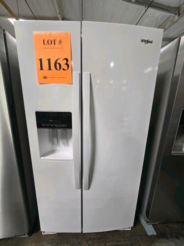 Whirlpool WRS571CIHW04 Side-by-Side Counter-Depth Refrigerator, 20.59 cu ft, White, featuring In-Door-Ice&reg; Storage, Accu-Chill&trade; Temperature Management System, Frameless Glass Shelves, Adjustable Gallon Door Bins, Humidity-Controlled Crispers, LED Interior