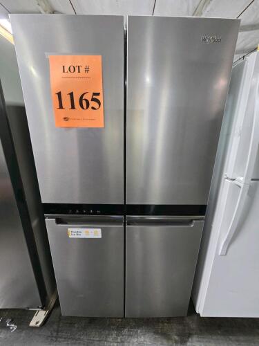 Whirlpool WRQA59CNKZ 4-Door French Door Refrigerator, 19.4 cu ft capacity, fingerprint resistant stainless steel, 69.5 x 32.8 x 31.5 in dimensions, 115V/60Hz, UL/CSA certified, serial TMA4559833 $2599