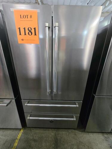 Bertazzoni REF36FDFIXNV French Door Refrigerator, 22.5 cu ft capacity, stainless steel finish, 69.875 x 35.625 x 29 in dimensions, 282.2 lbs weight, 115V, 60Hz, 2.5A, R600a refrigerant, Energy Star certified, French door with bottom freezer, electronic co