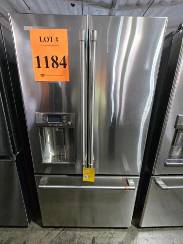 Caf&eacute; CYE22TP2MBS1 French Door Refrigerator, 22.2 cu. ft., Wi-Fi connectivity, 120V, R134A refrigerant, TwinChill&trade; evaporators, 69.875" H x 35.75" W x 30.25" D, 333 lbs, external water/ice dispenser, hot water dispenser, UL/CSA certified, minimum clearance