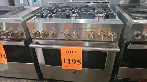 JennAir JGRP436HL00 Gas Range with 36" width, 6 sealed burners, stainless steel finish, convection oven, 5.1 cu. ft. oven capacity, 20,000/18,000/9,200/11,000 BTU burners, infrared broil, dual-fan convection, assembled in USA, ANSI Z21.1-2016 certified, S