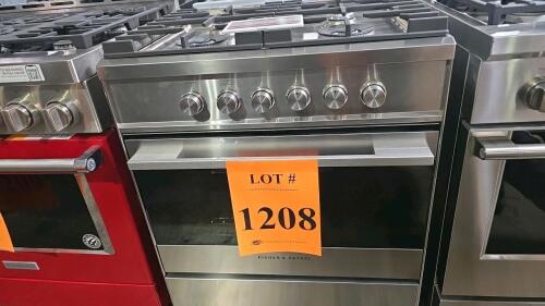 Fisher &amp; Paykel OR30SDG4X1 30-inch Contemporary Gas Range featuring 4 burners, 3.5 cu ft oven capacity, electronic ignition with auto re-ignition, convection oven, concealed element, full extension telescopic sliding shelves, soft open/close door, sto