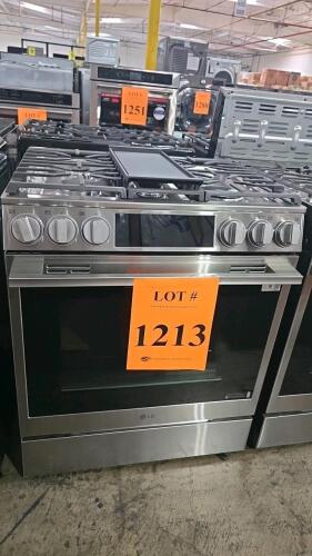 LG LSGL6337X/00 Gas Slide-In Range featuring 6.3 cu. ft. oven capacity, five burners, Serial Number: 506KMCBOZ699