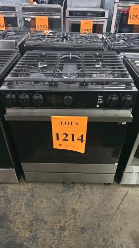 Samsung Gas Oven Range NSG6DG8500SRAA with large 6.0 cu ft oven, five burners with up to 18,000 BTUs, convection, air fry, self-clean, Wi-Fi connectivity, digital controls, freestanding installation, stainless steel finish, 120V power&mdash;manufactured June 20