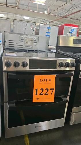 GE Slide-In Electric Range PS96PZR1SS, 15.5 kW, Stainless Steel, 5 burners, convection oven, self-clean, digital controls, 5.3 cu. ft. oven capacity, UL Listed, Made in Mexico, Serial FT172206P, RETAIL: $2964