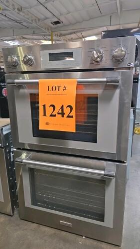 Thermador PODS302W/02 Built-in Double Wall Oven, 30", Stainless Steel, featuring Steam and Convection Cooking, 17 Heating Modes, Multi-Point Temperature Meat Probe, Rotisserie, Home Connect&reg; Wi-Fi enabled, 2.8 cu ft capacity per oven, True Convection in b