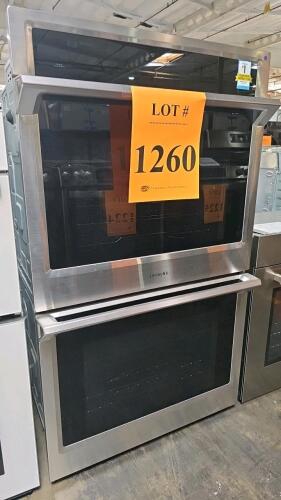 Samsung NV51K6650DS/AA 30" Double Wall Oven featuring 5.1 cu. ft. capacity per oven, Dual Convection, Steam Cook, Wi-Fi Connectivity, Wi-Fi Enabled Temperature Probe, LED Spotlights, Easy View Window, 6 Heavy Duty Racks including a Gliding Rack, Broil Ele