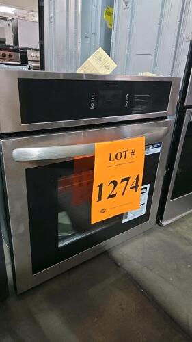 Frigidaire FCWS2727ASH 27-Inch Built-In Electric Wall Oven, features a 3.8 cu. ft. capacity, convection bake, self-clean, touch controls, digital timer, Sabbath mode, interior light, UL/CSA listed, 240V/20A connection. Serial No: VF53480623.