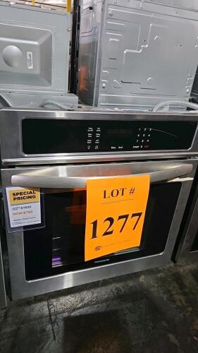 Frigidaire FFEW2726TSD 27" Built-in Electric Wall Oven features a 3.8 cu. ft. capacity, self-cleaning options in 2, 3, and 4-hour cycles, touch-sensitive controls with digital display, 2 racks with multiple positions, 1 halogen interior light, drop-down d