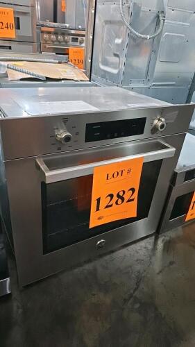 Bertazzoni PROF30FSEXV 30" electric wall oven, stainless steel finish, 4.1 cu ft capacity, convection, self-clean, digital touch controls, telescopic racks, CSA certified, single oven, built-in installation, serial number 1222032190.