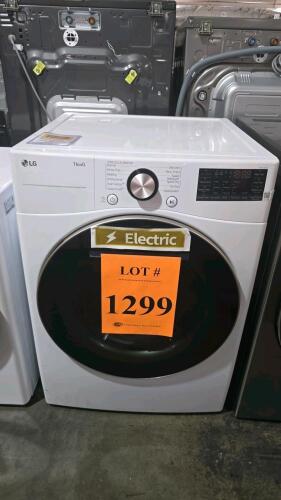 LG DLEX4000W 7.4 cu. ft. Electric Dryer featuring Wi-Fi connectivity via LG ThinQ App, 12 drying programs, ENERGY STAR certification, reversible side swing door, LoDecibel Quiet Operation, aluminized alloy steel drum, TurboSteam, AI Sensor Dry, FlowSense 