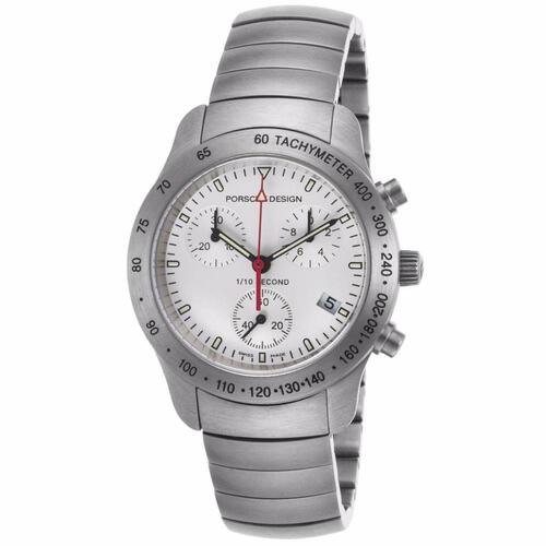 PORSCHE DESIGN, WOMEN'S CHRONOGRAPH STAINLESS STEEL WHITE DIAL STAINLESS STEEL WATCH, PORSCHED-6604-41-10-0255 (MSRP $2700) (IN ORIGINAL BOX)