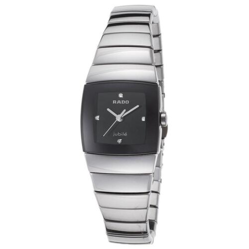 RADO, WOMEN'S SINTRA DIAMOND SILVER-TONE CERAMIC BLACK DIAL WATCH, RADO-R13780702 (IN ORIGINAL BOX) - MSRP: $2700 US (IN ORIGINAL BOX)