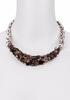 ALEXIS BITTAR, , WOMEN'S OXIDIZED STERLING SILVER BROWN QUARTZ & DIAMOND BIB NECKLACE, ALEXISBITJ-FN43N009 (NO BOX) - MSRP: $3995 US (IN ORIGINAL BOX)