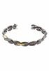 ALEXIS BITTAR, SLATE, WOMEN'S SLATE OXIDIZED STERLING SILVER DIAMOND & 18K GOLD BRACELET, ALEXISBITJ-FN43B040 (NO BOX) - MSRP: $1795 US (IN ORIGINAL BOX)