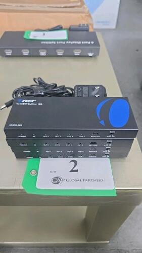 LOT OF 4 REI 1x4 HDMI SPLITTER 18G, UHDS-104