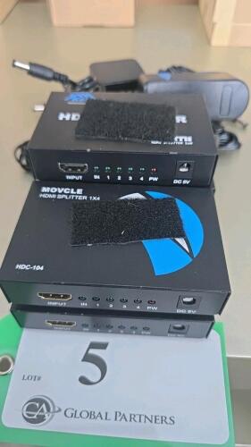 LOT OF 5 ASST&rsquo;D 1x4 SPLITTERS
