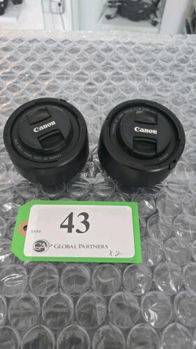 LOT OF 2, CANON EF 50mm F1.8 STM LENS (NO BOX)