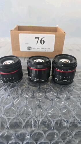 LOT OF 3, MEIKE 50mm F1.7 MFT LENS