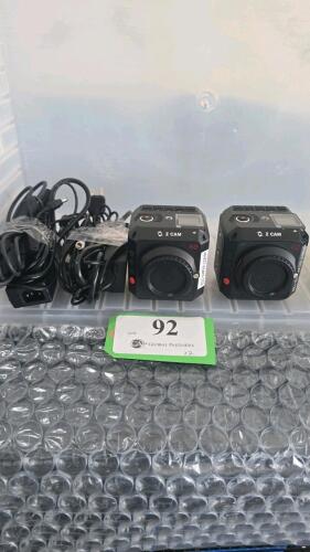 LOT OF 2, Z CAM E2 MODULAR 4K CINEMA CAMERA W/POWER CONVERSION CABLE AND POWER ADAPTER