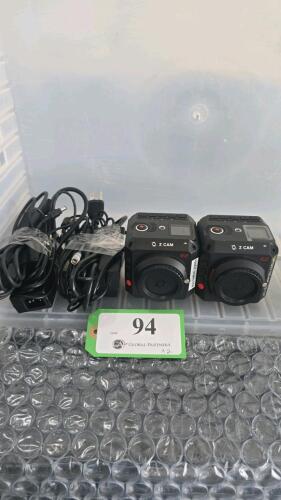 LOT OF 2, Z CAM E2 MODULAR 4K CINEMA CAMERA W/POWER CONVERSION CABLE AND POWER ADAPTER