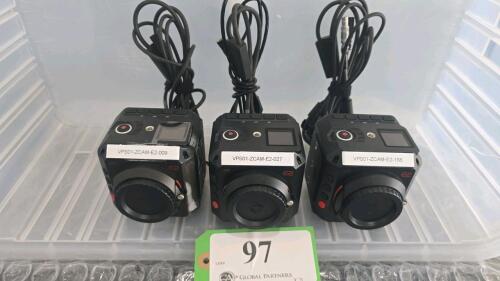 LOT OF 3, Z CAM E2 MODULAR 4K CINEMA CAMERA W/POWER CONVERSION CABLE ONLY, NO POWER ADAPTER