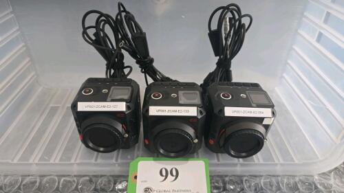 LOT OF 3, Z CAM E2 MODULAR 4K CINEMA CAMERA W/POWER CONVERSION CABLE ONLY, NO POWER ADAPTER