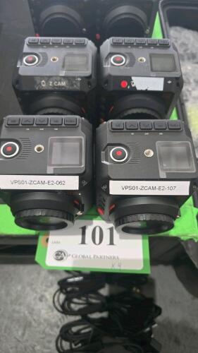 LOT OF 4, Z CAM E2 MODULAR 4K CINEMA CAMERA W/POWER CONVERSION CABLE ONLY, NO POWER ADAPTER