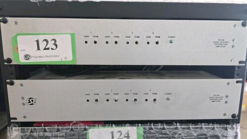 LOT OF 2, ESE ES-246 QUAD 1x6 AUDIO DISTRIBUTION AMPLIFIER