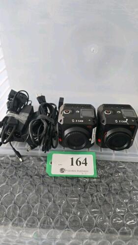 LOT OF 2, Z CAM E2 MODULAR 4K CINEMA CAMERA W/POWER CONVERSION CABLE AND POWER ADAPTER