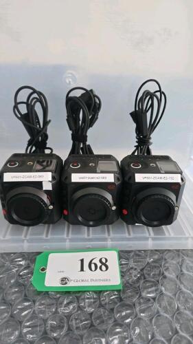 LOT OF 3, Z CAM E2 MODULAR 4K CINEMA CAMERA W/POWER CONVERSION CABLE ONLY (NO POWER ADAPTER)