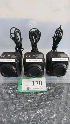 LOT OF 3, Z CAM E2 MODULAR 4K CINEMA CAMERA W/POWER CONVERSION CABLE ONLY (NO POWER ADAPTER)