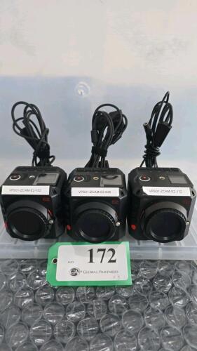 LOT OF 3, Z CAM E2 MODULAR 4K CINEMA CAMERA W/POWER CONVERSION CABLE ONLY (NO POWER ADAPTER)