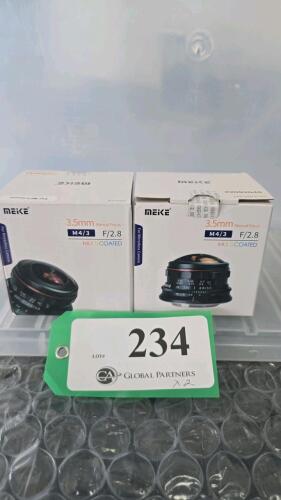 LOT OF 2, MEIKE 3.5mm F2.8 MFT LENS