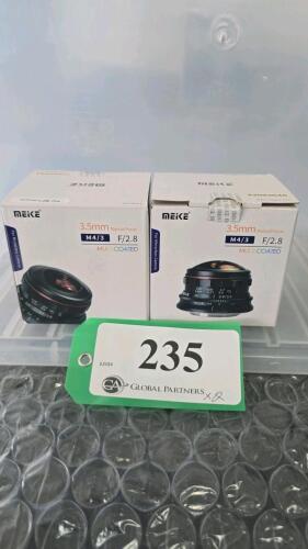 LOT OF 2, MEIKE 3.5mm F2.8 MFT LENS