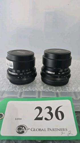 LOT OF 2, MEIKE 3.5mm F2.8 MFT LENS (NO BOX)