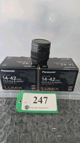 LOT OF 2, PANASONIC LUMIX G VARIO 14-42mm F3.5-5.6 II ASPH LENS