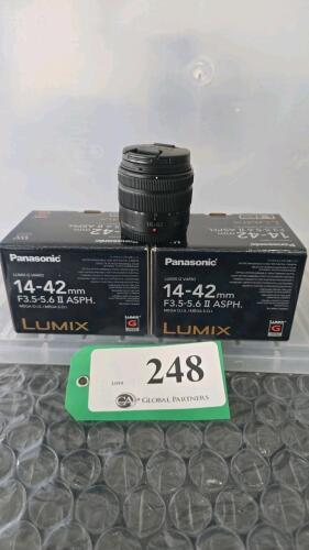 LOT OF 2, PANASONIC LUMIX G VARIO 14-42mm F3.5-5.6 II ASPH LENS