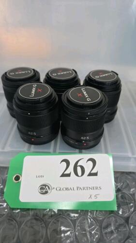 LOT OF 5, LUMIX G 42.5mm F1.7 MFT LENS