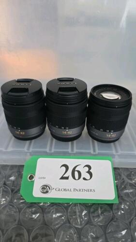 LOT OF 3, LUMIX 14-42mm LENSES